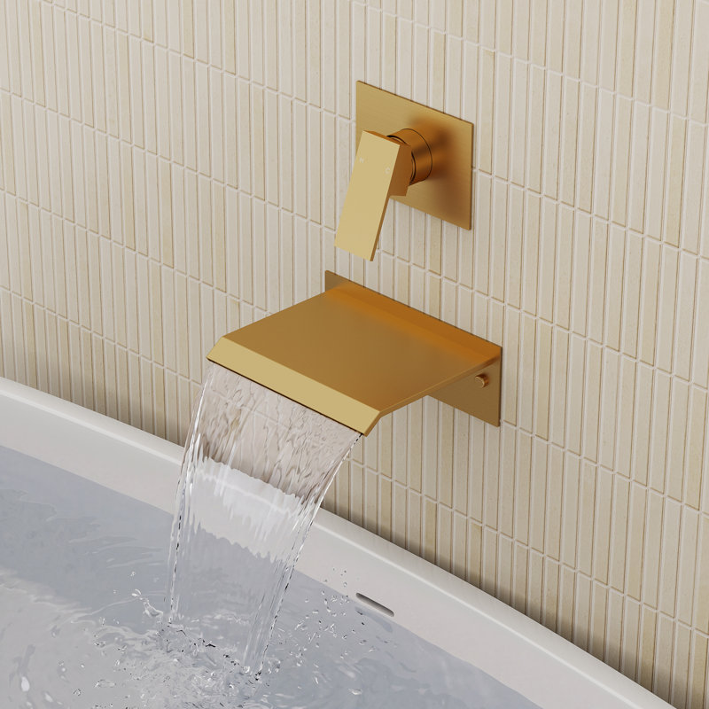 Robinet de baignoire romaine à une poignée, Or brossé