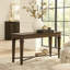 Console Tabby, dessus de 56 po, brancard croisé, brun espresso