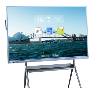 JYXCN 75 Inch Interactive Smart Board, 4K UHD Touchscreen Dual OS Digital Whiteboard for Teaching, Meetings and Digital Signage
