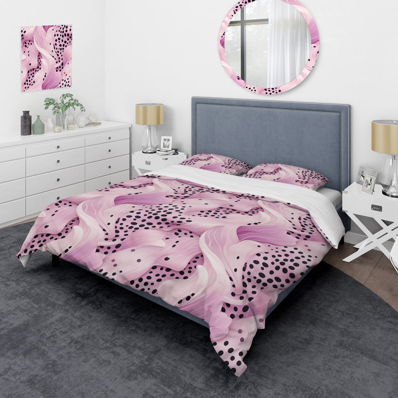 Literie lilas sans couture mauve Waves I, Housse de couette simple + 1 taie décorative stan