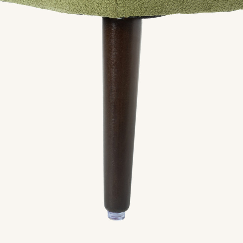 Chaise d'appoint avec pieds en bois et coussin moelleux, Olive Green Chenille