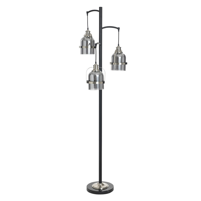 Lampe sur pied 3 lumières Noir Lumière