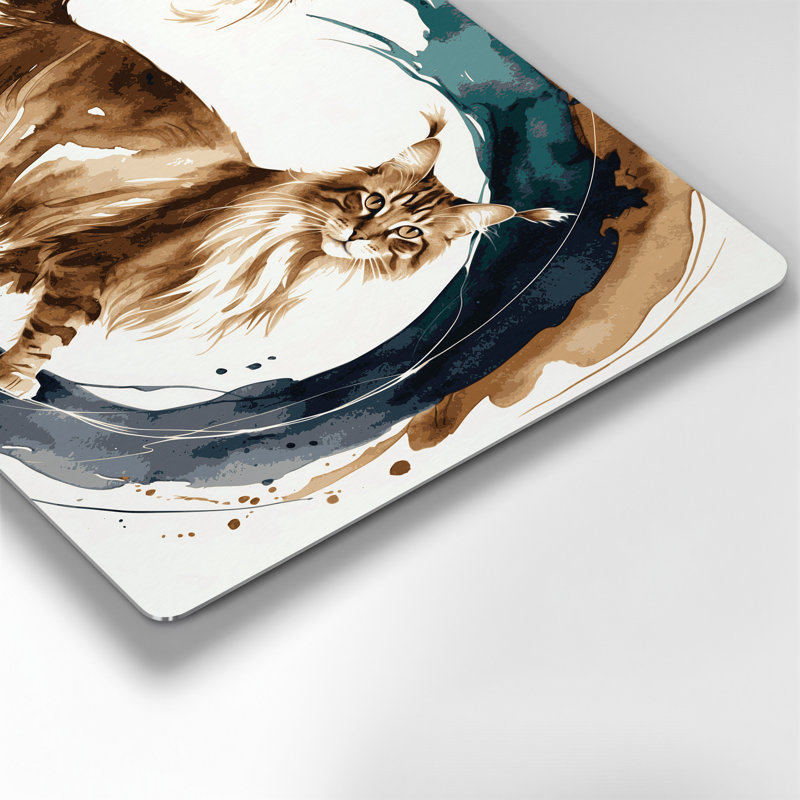 Chats Somali, art mural en métal blanc, H 132 po x l 168 po x P 0,05 po
