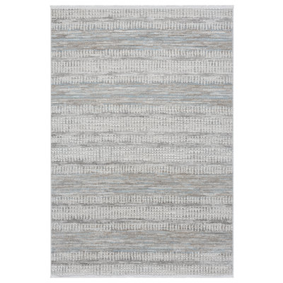 Gionata Collection Cream/Blue Contemporary Abstract Area Rug