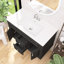 Meuble-lavabo mural simple de style français avec lavabo en céramique et porte à fermeture en douceur-129937460