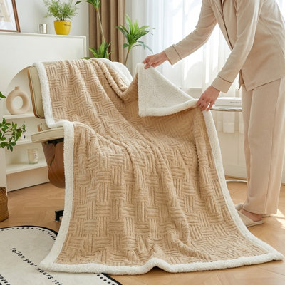 Jeté chaud et épais pour l'hiver, doudou à deux couches, literie moelleuse pour le sommeil, le canapé et les loisirs d'intérieur, douillet douillet toutes saisons, bleu, 90 po x 90 po