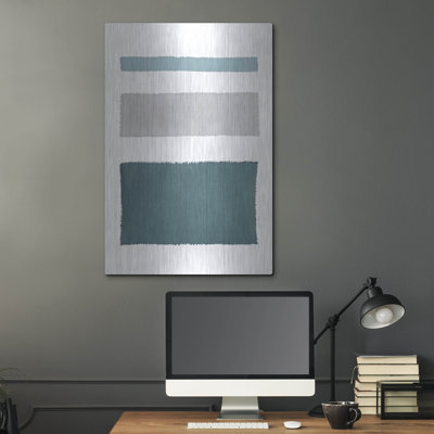 «Painted Weaving 4 Blue Green» par Piper Rhue, art mural en métal