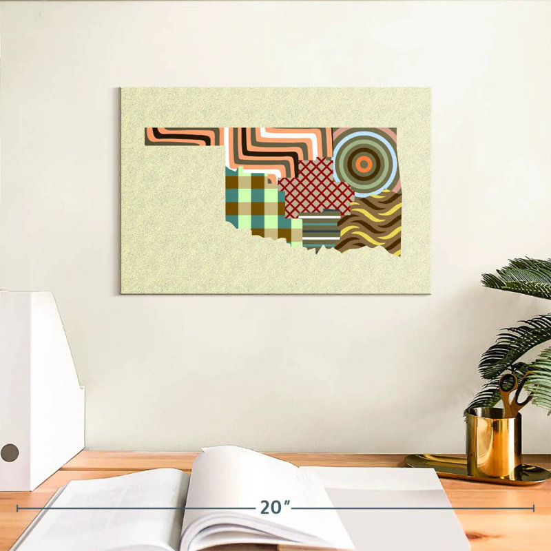 Aliaz Oklahoma State Map, 8" H x 12" W