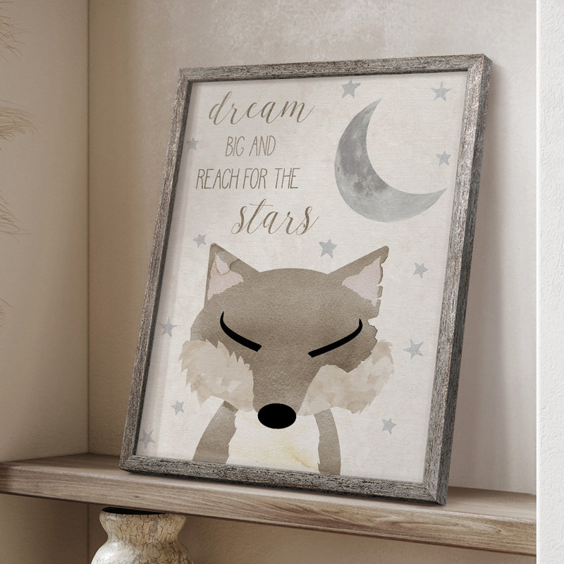 Reproduction encadrée Goodnight Fox - bois massif, H 30 po x l 24 po
