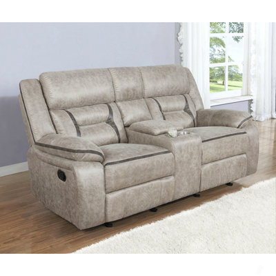 Upholstered Glider Loveseat With Console