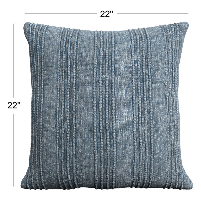 Square Pillow Cover & Insert, Blue Striped