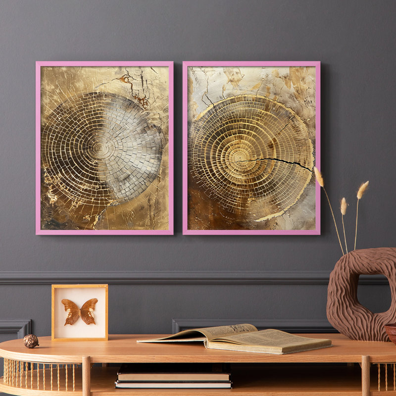 ABSTRACT Series CXC - Impression encadrée de qualité supérieure - prête à être accrochée - aucun clou requis - aucun clou requis