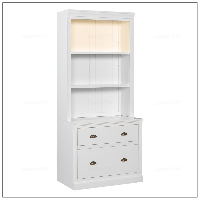 Bibliothèque de rangement haute avec éclairage DEL