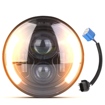 Phare de voiture halo 7In 40W à DEL 3800LM avec feux de jour à DEL