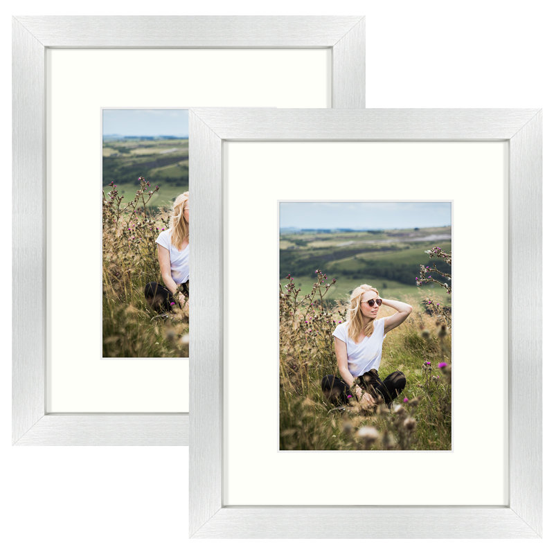 Cadre photo Dreketi, Argent, 8 pi x 10 po emmêlé à 5 po x 7 po