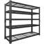 Étagère de rangement en métal robuste à 5 niveaux, étagère réglable, l 60 po x P 24 po x H 78 po, noir-1471323014