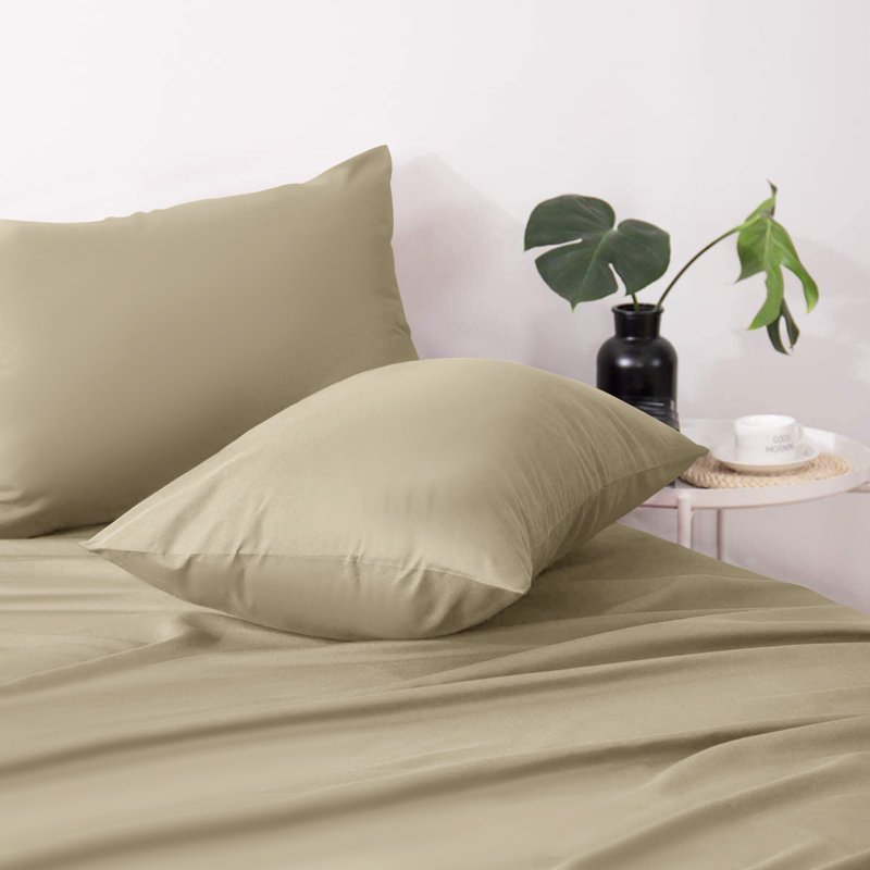 Jaramiah Super Soft Plain Microfiber PillowCase, Beige