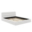 Grand lit plateforme tapissier blanc pour un décor de chambre à coucher élégant-1166450203
