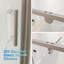 Porte de douche pivotante en verre pivotant, l 60 po x H 71 po, verre trempé clair de 1/4 po, cadre pivotant, durable et facile à installer-111737636