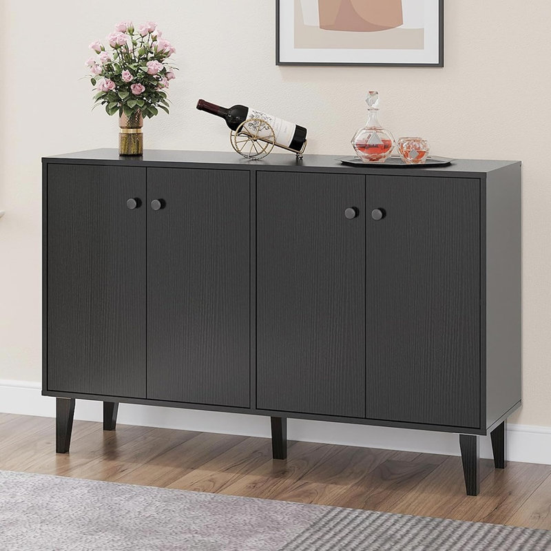 Buffet noir à 4 portes - Console moderne