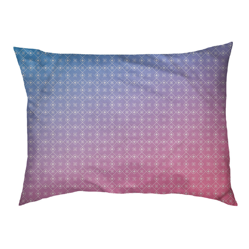 Campion Geometric Pet Bed, Small (28" W x 18" D x 9.5" H), Blue/Pink