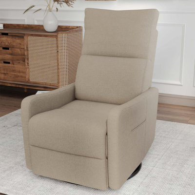 Fauteuil inclinable pivotant manuel, fauteuil à bascule pivotant à 360° pour adultes, petit fauteuil à bascule pour petits espaces, fauteuil inclinable à bascule en tissu rembourré pour chambre d'enfant, salon, salle de cinéma