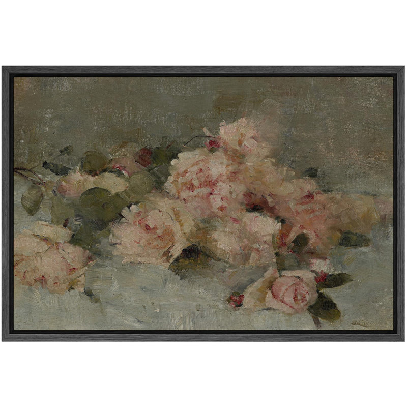 Fard à joues impressionniste roses, habby chic, rustique, campagne française, Noir, H 16 po x l 24 po