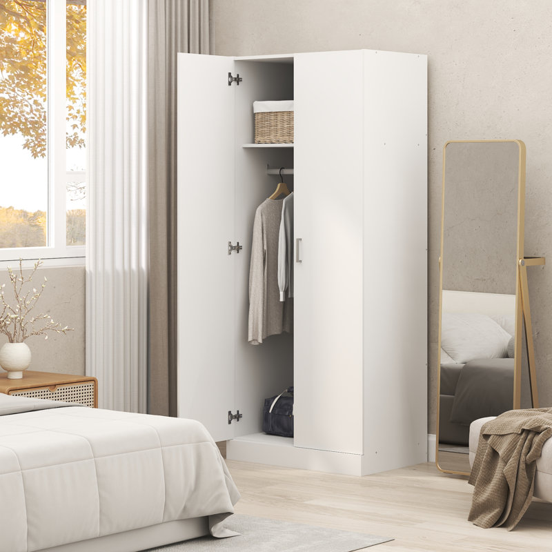 Armoire-penderie avec tringle, blanche