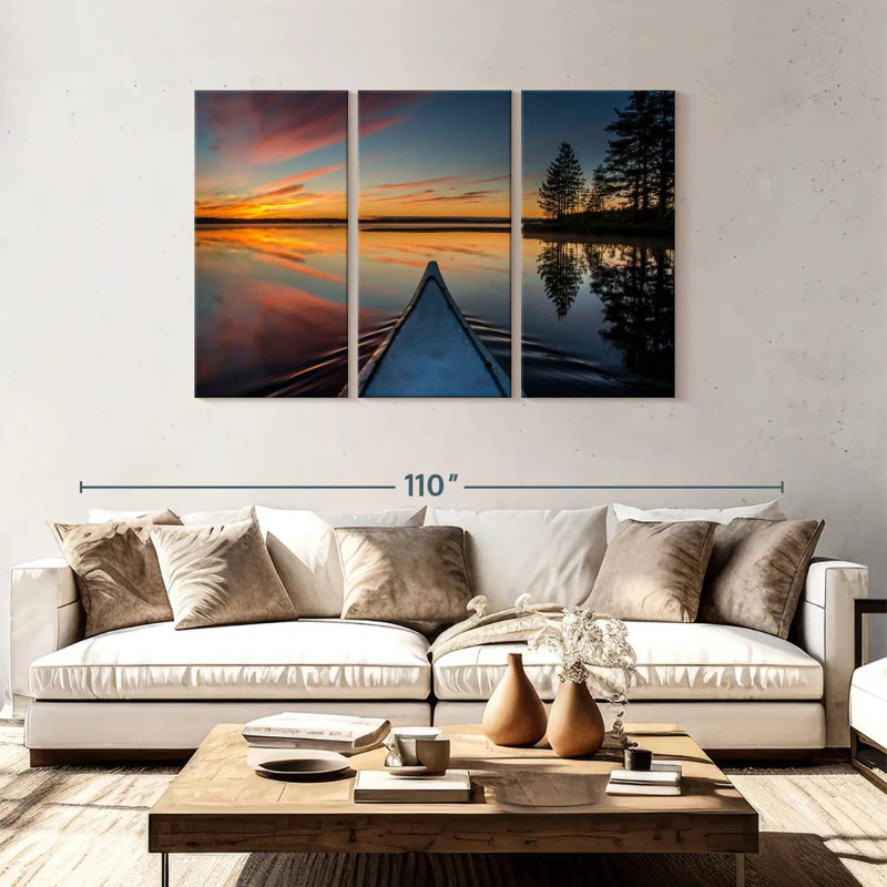 Senne Canoeing At Sunset, 48" H x 74" W