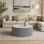 Table basse moderne en cuir clair avec plateau en marbre-1110305880-1110305886