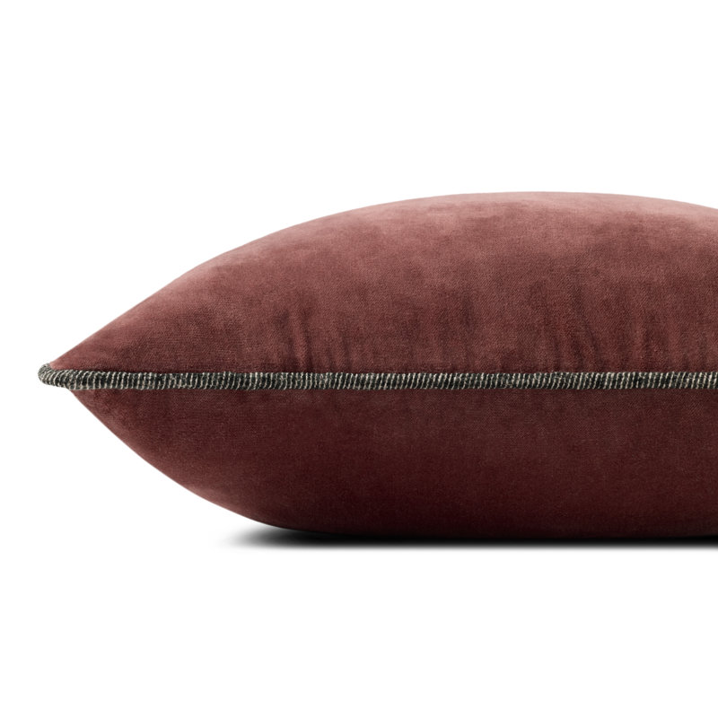Chris Loves Julia Liza Throw Pillow, 18"H x 18"W x 4"D, Wine