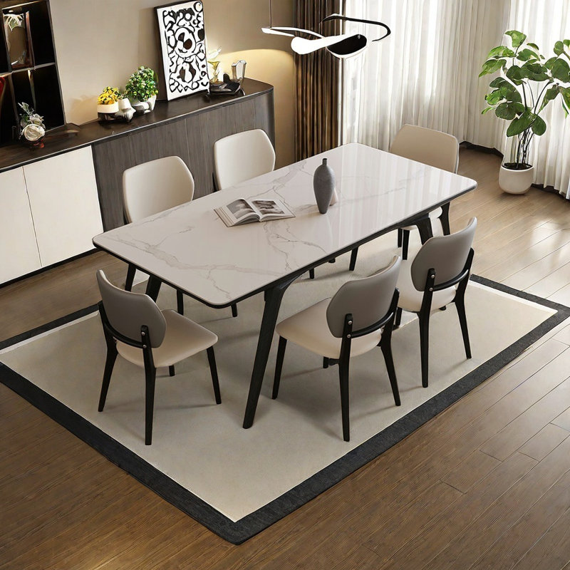 Ensemble de table de salle à manger double couche Rock Board, H 29,92 po x L 70,86 po x l 35,43 po