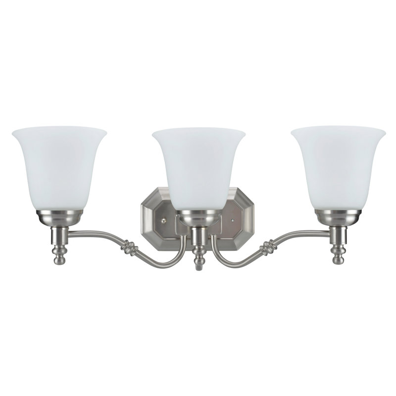 Éclairage pour meuble-lavabo 3 lumières, Nickel satiné