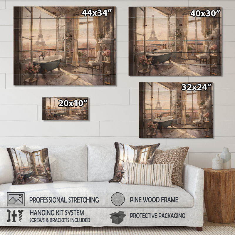 Perrine - Décoration murale en bois floral sur bois de pin naturel, H 34 po x l 44 po