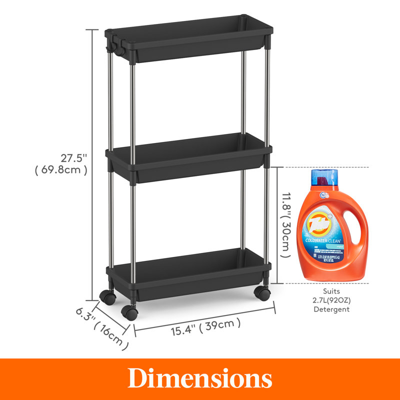 3.62cm H x 6.38cm W Book Cart, Black
