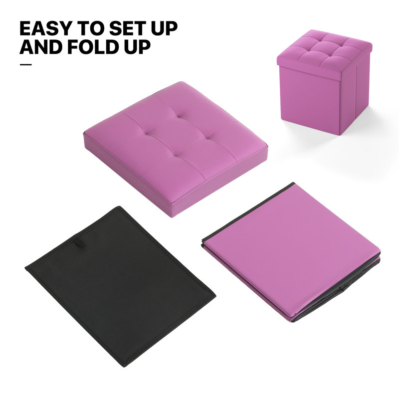 Repose-pieds Donabelle, Similicuir mauve