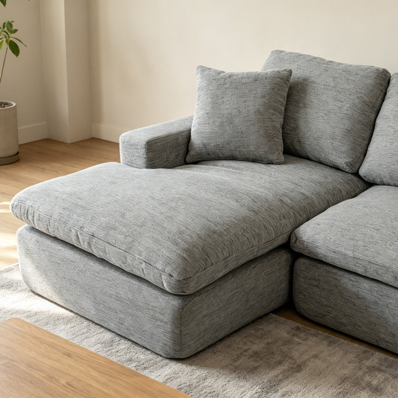 Chaise longue en chenille orientée à gauche de 39,4 pouces
