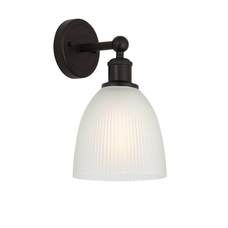 Checotah Armed Sconce, White, Oil Rubbed Bronze