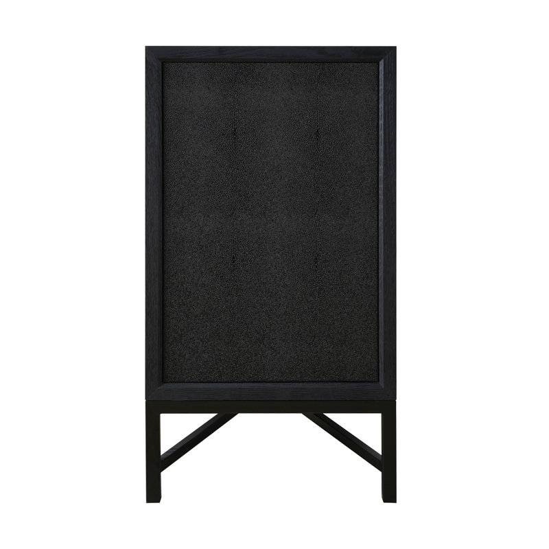 Meera 76" Wide Wood Sideboard, Black