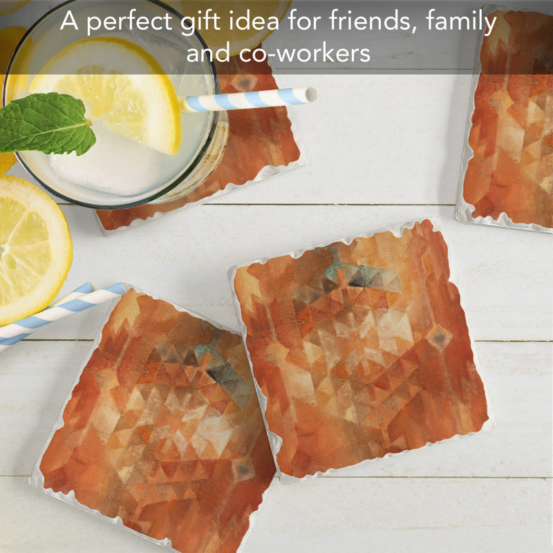 Desert Sunset 4-Pack Tumbled Tile Stone Coasters