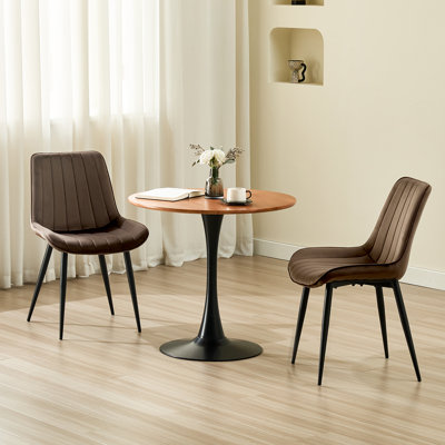 Velvet Dining Chairs, Sturdy Metal Legs, Modern Stripe Design
