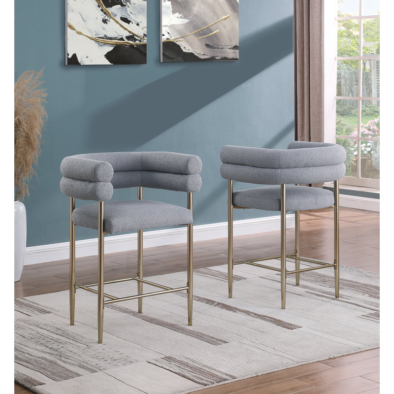 Tabouret de comptoir court 26 po Pompano, Gris foncé
