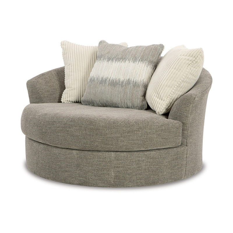 Upholstered Swivel Chair And A Half