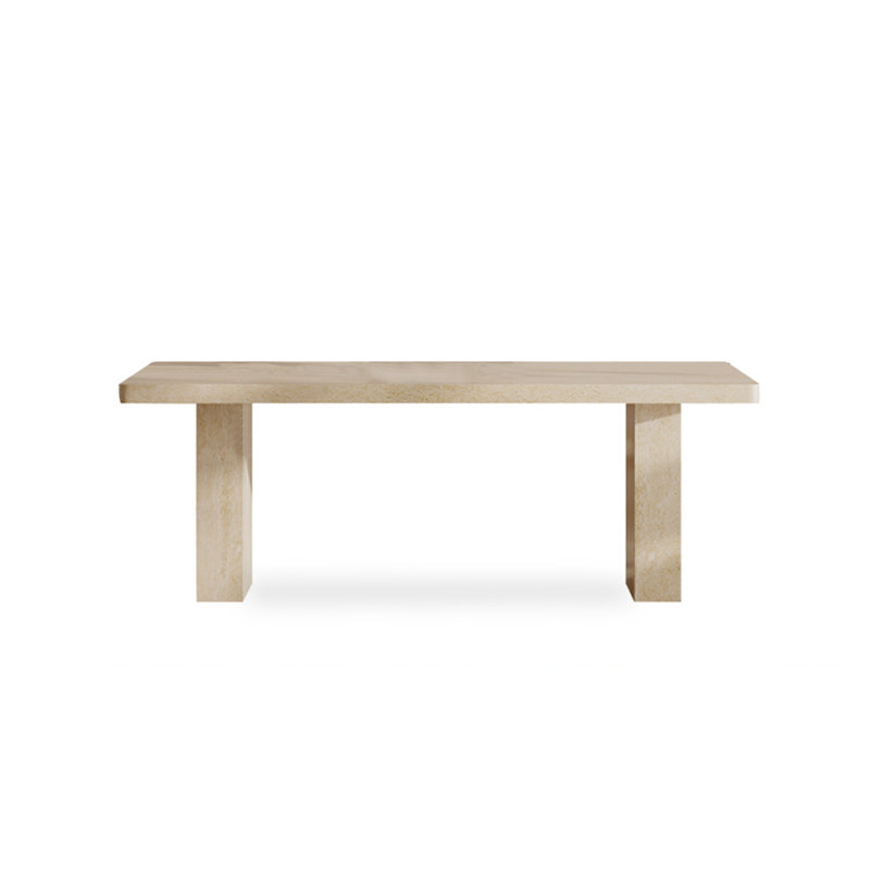 Modern Elegance Travertine - Slab Dining Table: Sleek & Spacious, 29.53”H x 70.87”L x 35.43”W