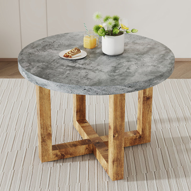 Table de salle à manger en bois et bois aggloméré, Gris