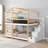 Bunk Bed House Bed With Roof Windows Blackboard And Storage Ladder  Platform Bed,bed Frame-457136793