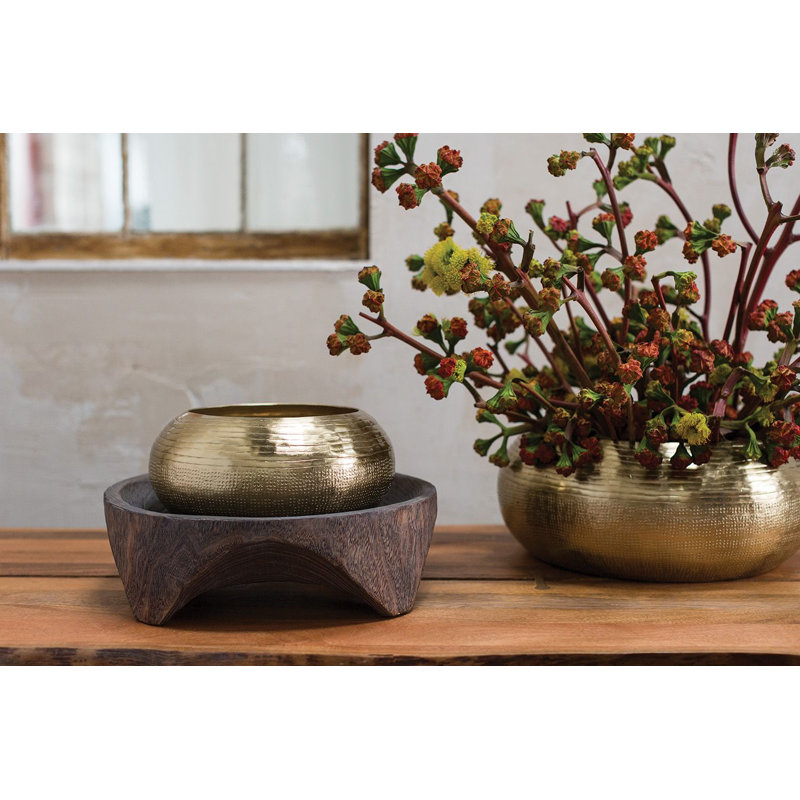 Pot à fleurs en métal Christof Bowie, H 5,5 po x l 10,75 po x P 10,75 po