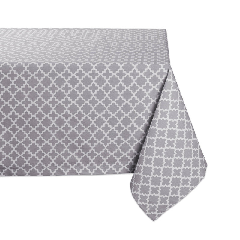 Trung Lattice Tablecloth, 120" x 60", Gray