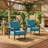 27" Wide All Weather Aluminum Ladder Back Patio Armchair with Wooden Arm-816584101