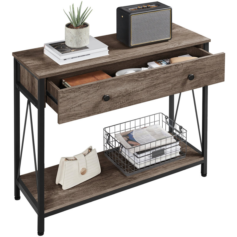 Khorma 39.5'' Console Table, Taupe Wood